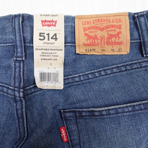 NEW Levi's 514 Straight Leg Jeans Boys 12 Husky (32x27) - Picture 4 of 10